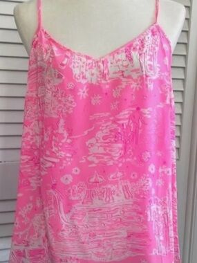 Lilly Pulitzer Pink Scenic Print Spaghetti Strap Camisole